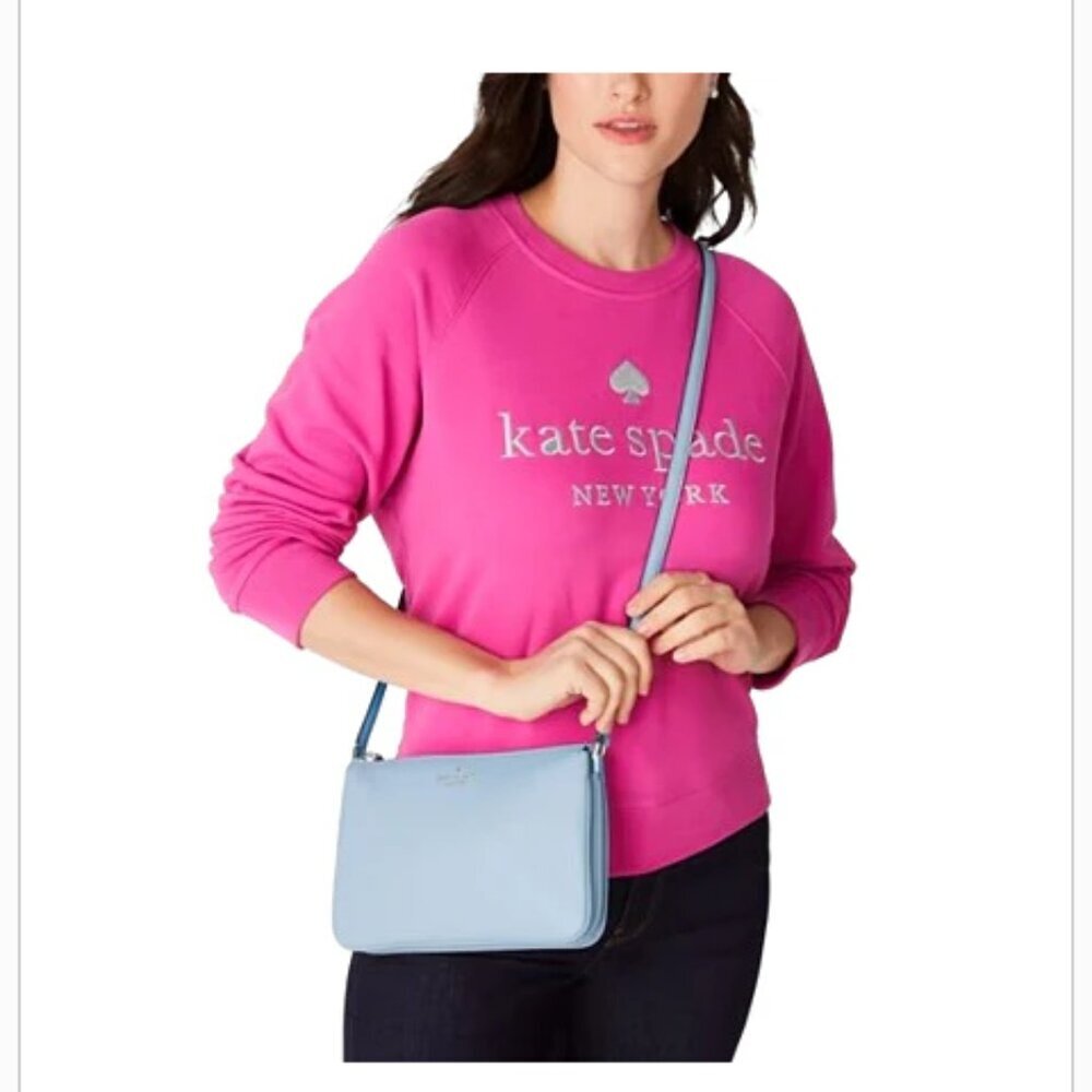 Kate Spade Leila Triple Gusset Crossbody light blue